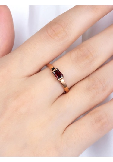 Uvelirnye Tradicii 925 Ayar Gümüşten Doğal Grenat Taşlı Yüzük 461955108 Gümüş