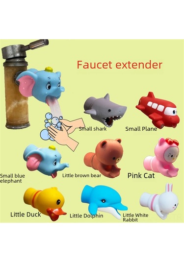 Geeroyoo Çocuklar İçin Kartun Köpek Balığı Desenli Ellik Su Tüpü - Suyu Önleyici, Kolay Kurulum, Hijyenik Eller Washer