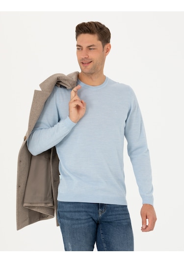 Pierre Cardin Erkek Açık Mavi Triko Kazak 50270054-vr003 Açık Mavi