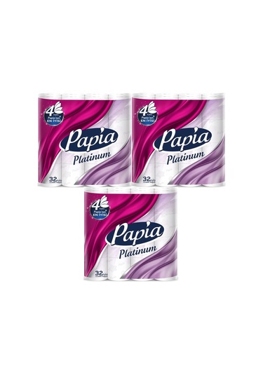 Papia Platinum 4 Katlı Tuvalet Kağıdı 3 x 32'li
