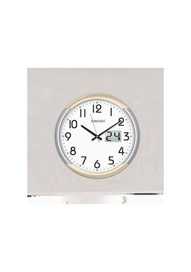 Dijital Takvimli Mekanik Klasik Sessiz Büyük Işyeri Duvar Saati Çok Renkli