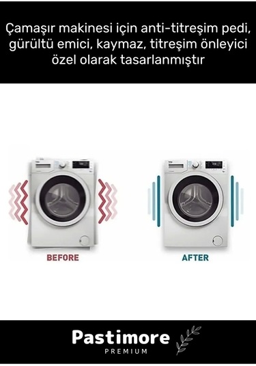 Premium Gürültü Engelleyici Titreşim Önleyici Kauçuk Çamaşır Bulaşık Makinesi 4 Adet Ayak Pedleri