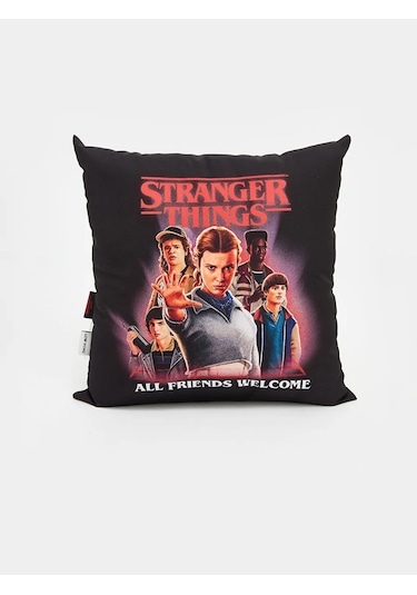 Karışık Stranger Things Baskılı Kırlent Kılıfı 45x45 Cm