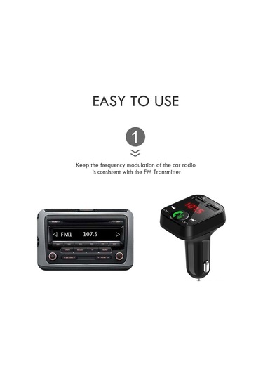 Shineyee Araç İçin Bluetooth免提 Müzik Çalar, 2.1a Usb Şarj Cihazı, Fm Transmitter, Tf Kart Desteği