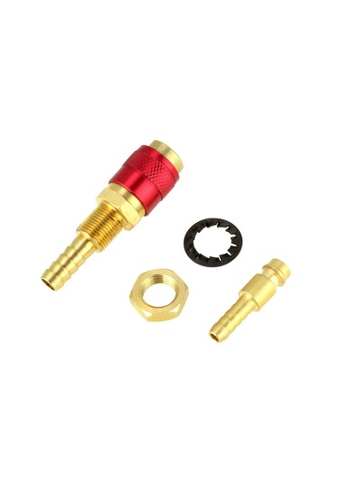 Konesam 3 Adet M8 Bakır Su/gaz Hızlı Bağlantı, Mıg Tıg Kaynak Torçları İçin Dayanıklı Su Sirkülasyonu Bağlantı Elemanı Kırmızı, Mavi, Bakır