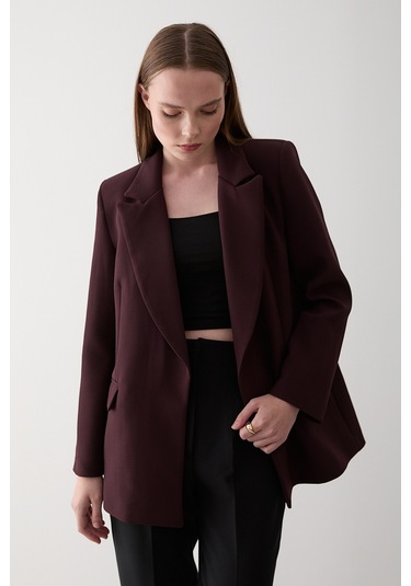 Mürdüm Blazer Ceket - 7560 Mürdüm