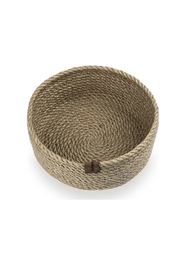 Naturalove Dekoratif Jüt Sepet - Yuvarlak / Büyük Boy Kahverengi