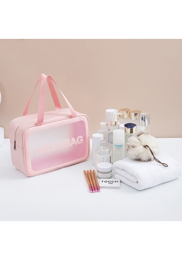 Sones 2 Adet Su Geçirmez Saklama, Yüzme Çantası Yıkama Çantası Pembe L