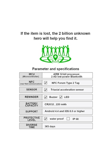Tenfowee Akıllı Nfc Gps - Anahtar, Cüzdan Ve Evcil Hayvan Konum Bulucu