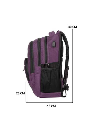Konfores 1552 Unisex Anatomik Sırt Okul Çantası-mor