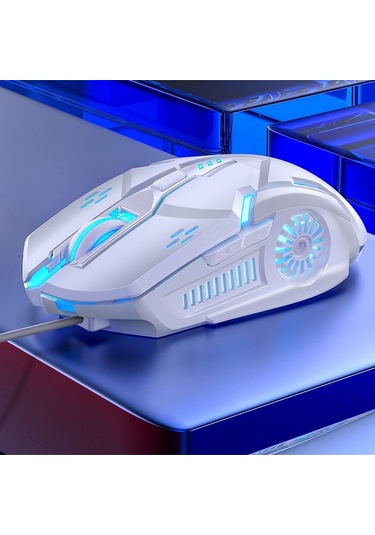 Yındıao G5 3200dpı 4 Modlu Ayarlanabilir 6 Tuşlu Rgb Işık Sessiz Kablolu Oyun Faresi Beyaz Diğer