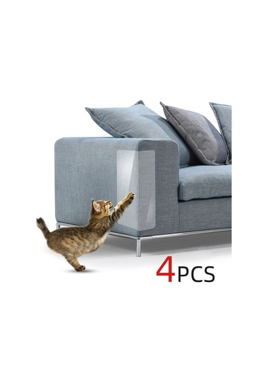 Yaleker Koltuk Koruma Şeritleri - 4'lü Paket, Kedi Tırmalama Önleyici, Şeffaf Vinil Malzeme, Kolay Kurulum