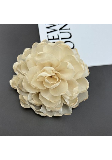 Homyl Kadınlar Için Çiçek Broş Rozeti Büyük Dans Ziyafeti Bej