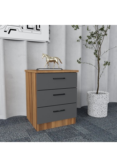 Asil 3'lü Ofis Takımı  Model 9 Ceviz Füme