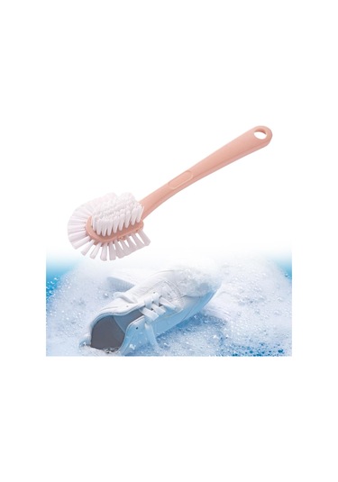 Suntek Ayakkabı Temizleme Fırçası, Uzun Saplı Temizleyici, Pembe