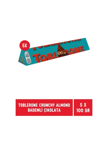 Toblerone Crunchy Almond Badsemli Tablet Çikolata 5 x 100 G