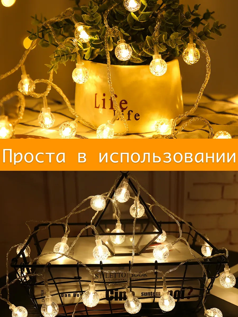 Lesnyak Usb Şeffaf Kristal Led Çelenk 3 Metre 391975281 Beyaz Sıcak