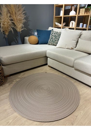 Jüt Yuvarlak Hasır Görünümlü Klasik Halı Kilim Taş