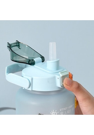 Novahub Ölçekli Motivasyonlu Su Şişesi Bpa-free Fda 2000 Ml Mavi Pembe 538013626 615