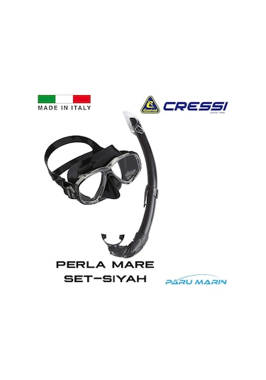 Parumarin Cressi Perla Mare Maske Ve Şnorkel Set Siyah