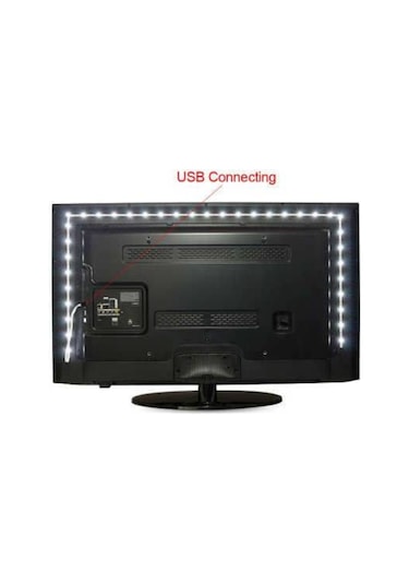1 Metre Tv Arkası Aydınlatma 5V Usb Şerit Led Işık Beyaz Renk