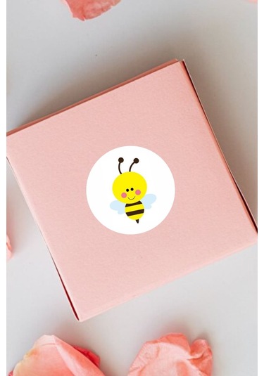 Arı Figürlü Etiket 3 x 3 CM 96 Adet