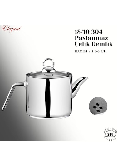 Prizma Orta Boy Çelik Kulplu Çaydanlık Takımı Çelik