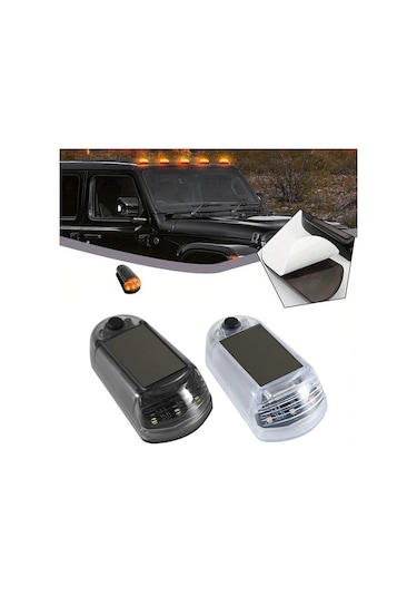 Dashanshop 2/4 Adet Araç Led Güneş Enerjili Işık Dekoratif Ortam Aydınlatma Çarpışma Önleyici Güvenlik Oto Motosiklet Aksesuar