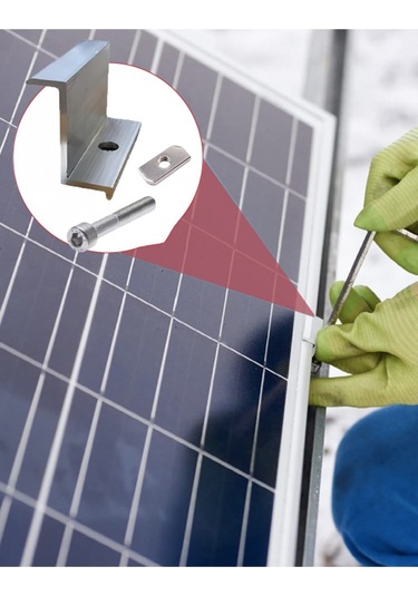 Güneş Paneli Kenar Tutucu - H:40 MM (Civata + Somun) - 10 Adet