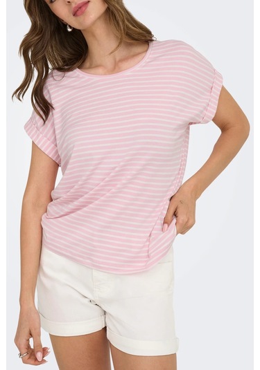 Only Bayan T Shirt 15206243 Pembe-beyaz Pembe-beyaz Only Bayan T Shirt 15206243 Pembe-beyaz Pembe-beyaz