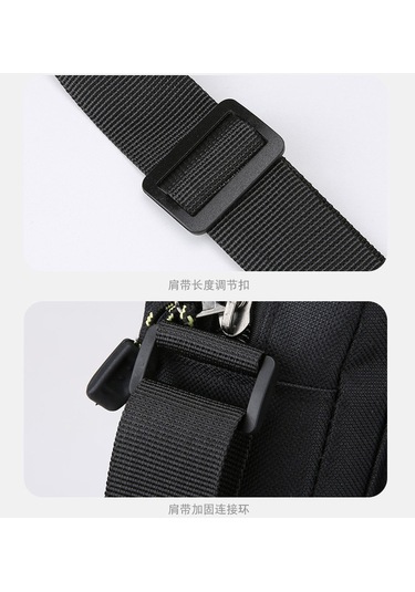 Uıowoo Erkek Omuz Çantası Harfli Ve Metal Halkalı Spor Ve Bisiklet Tek Askılı Sırt Çantası Siyah