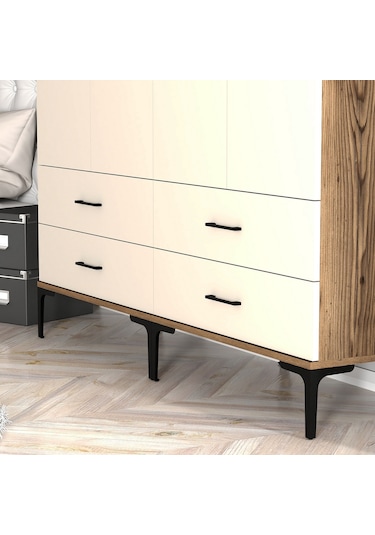 Variant Kumsal 4 Kapılı Tt Gardrop - Ceviz / Krem