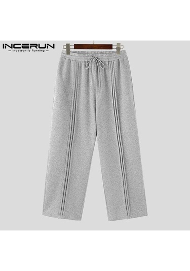 Incerun Erkek Bağcıklı Elastik Bel Kırışık Uzun Eşofman Altı Rahat Bol Spor Pantolon Siyah Incerun Erkek Bağcıklı Elastik Bel Kırışık Uzun Eşofman Altı Rahat Bol Spor Pantolon Siyah