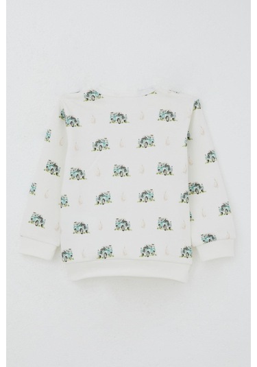 Breeze Erkek Bebek Pijama Takımı Omuzdan Patlı Macera Temalı Küçük Kaşif 4 Ay-1 Yaş, Ekru Ekru