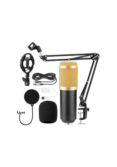 Wondernest Bm-800 Kondenser Mikrofon Seti - Montaj & Pop Filtreli - Stüdyo Yayın İçin Montajlı C0012344a