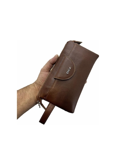 Çanta Yurdu Diga Hakiki Deri 3006 Dopp Kit El Çantası Taba Taba