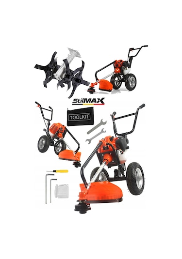 Stilmax Stob9900 Mini Çapalama + Tekerlekli Ot Biçme Tırpanı Set