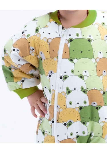 Çift Kat Organik Pazen Erkek Çocuk Bebek Uyku Tulumu 2.5tog Çok Renkli