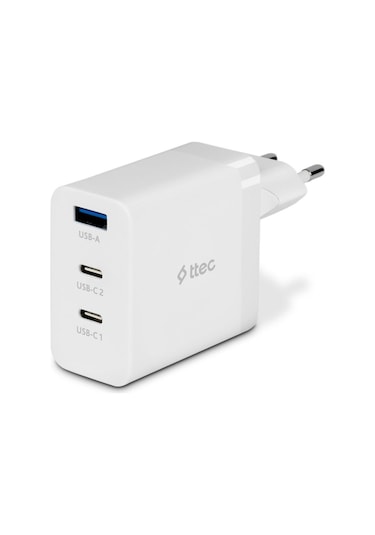 Ttec 2SCG03B Smartcharger Trio Gan 65W 2 Usb-C+ Usb-A PD Hızlı Şarj Aleti