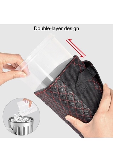 Createtech Saklama Kutusu Koltuk Askısı Çöp Torbe Beige Araç İçi Düzen