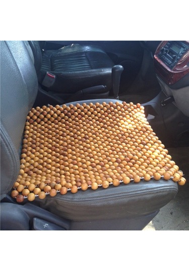 44x44cm Yaz Araba Saf Ahşap Boncuk Kare Koltuk Minderi Kırmızı