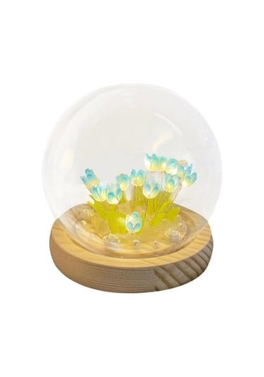 Led Işıklı Kendin Yap Lale Cam Küre