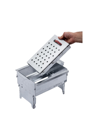 Katlanabilir Ayaklı Portatif Mangal - Paslanmaz - Argeus - Küçük - Taşıma Çantalı Diğer