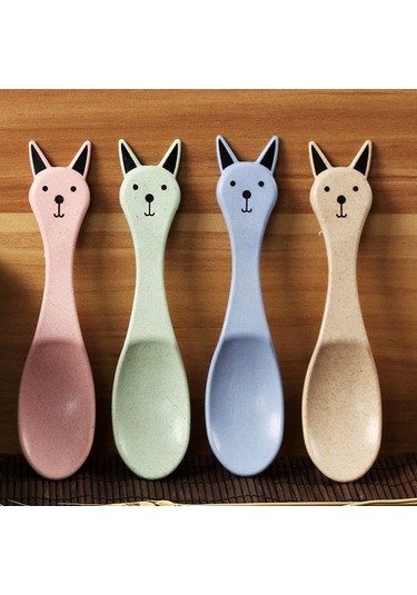 Sones Balcherlam Baby Buğday Sapı Malzemeler Kaseler + Kaşık Seti, Rastgele Renk Teslimatı