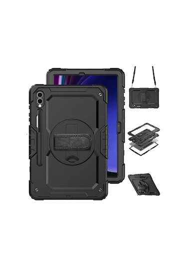Samsung Galaxy Tab S9 Fe Plus / S9 Plus 12.4inç Uyumlu Kılıf Defender Askılı Pars Case Fuji X610 X810