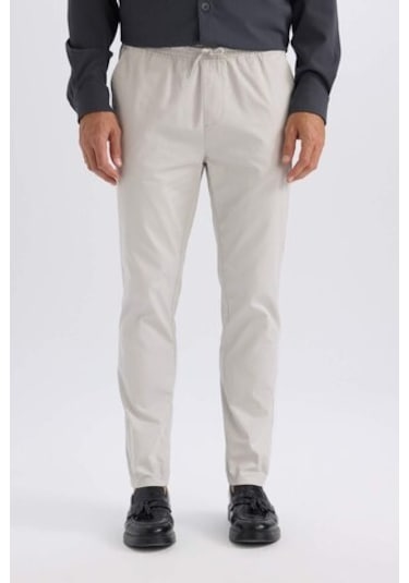 DeFacto %100 Pamuk Yazlık Jogger Chino Pantolon Beli Bağcıklı Cepli Düz Paça Z9933AZ25SPGR94