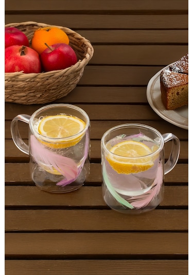 Perotti 16792 Double Feather Çift Cidarlı Kupa 2 Adet 300 Ml Şeffaf