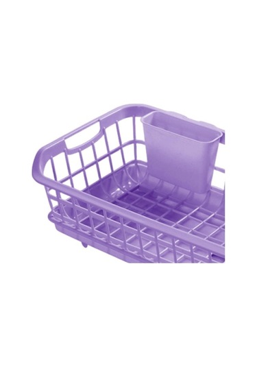 Trendooze Menekşe Bulaşık Kurutma Rafı, Yemek Çubukları Kova Seti Menekşe