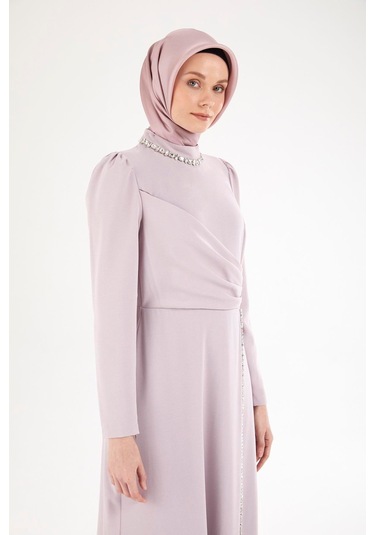 Armine Trend Taş Desenli Elbise-lila 25yt912 Lila