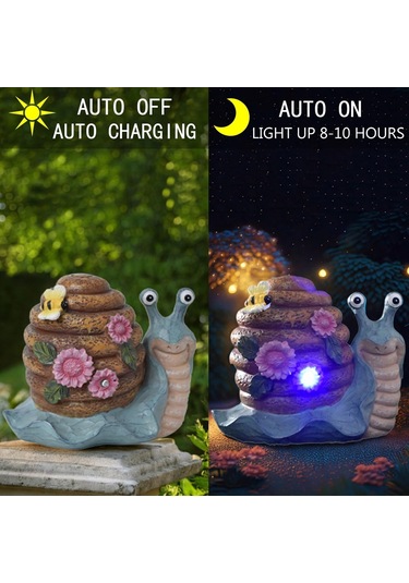 Güneş Bahçesi Açık Dekor Salyangoz Figürine Işık, Dışarıda Yard, Çim Yolu Mavi İçin İdeal